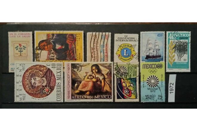 Mexico 1972 10 Stamp lot all different unused as seen, combine shipping