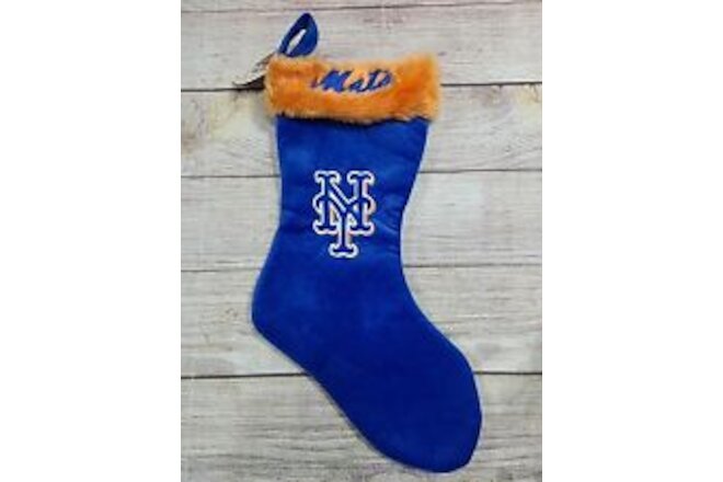 MLB Genuine Merchandise New York Mets Christmas Stocking Blue Orange 17" New