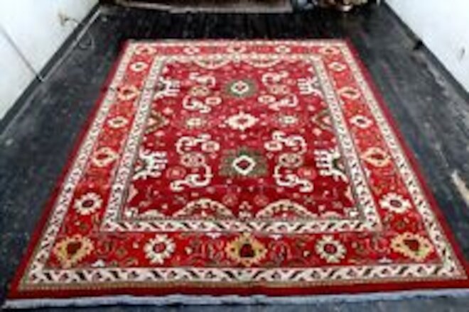 8X10 EXQUITE MINT HAND KNOTTED VEGETABLE DYE WOOL OUSHAK TURKISH GEOMETRIC RUG