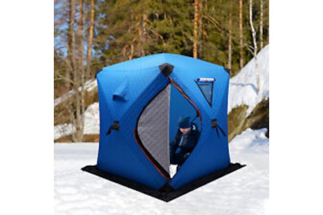 Portable Thermal Ice Fishing Tent Outdoor Picnics Insulated Shelter Windproof