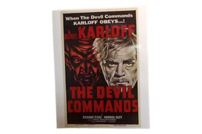 The Devil Commands (1954) Re-Release 7.5”x11" Laminated Mini Movie Poster Print