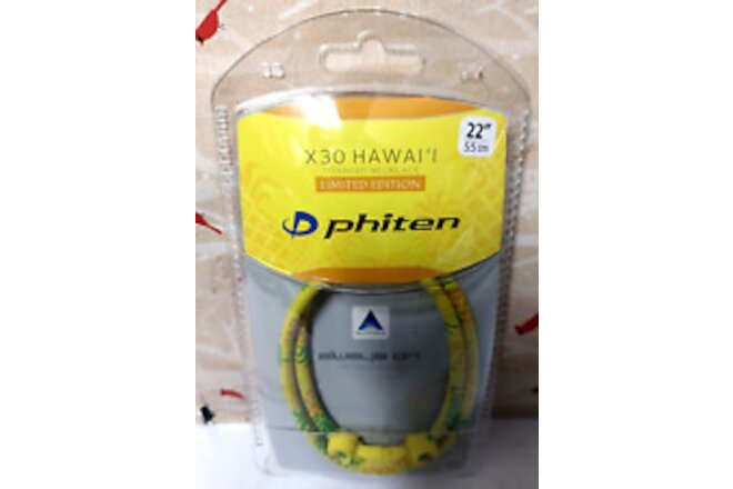 Phiten X30 Hawaii Aqua Titanium necklace Limited edition pineapple 22” 55cm New
