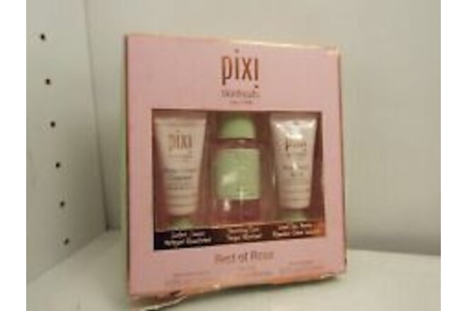 Pixi Skintreats Best of Rose 3 Piece Set Skincare Kit Cleanser Toner Balm-FS