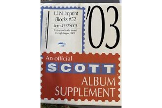 An Official SCOTT Album Supplement U.N. IMPRINT BLOCKS #52 2003
