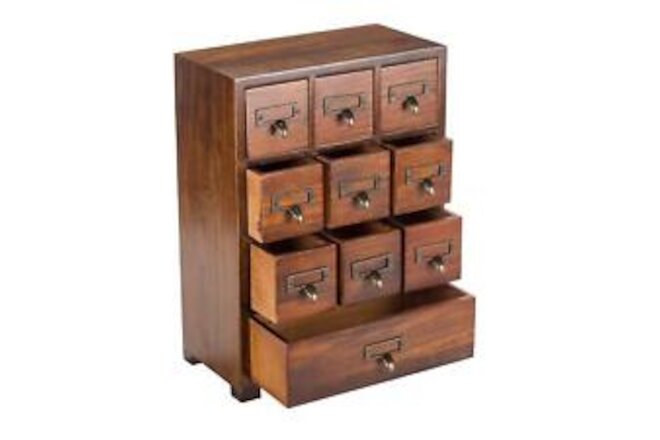 Card Catalog Traditional Solid Wood Small Chinese Medicine Small Curio Cabine...