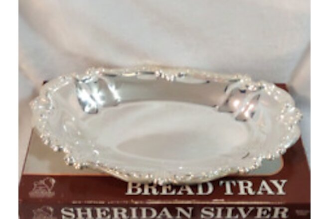 1960s Sheridan Silver Bread Tray Appetizer or Cookie Tray New In Box