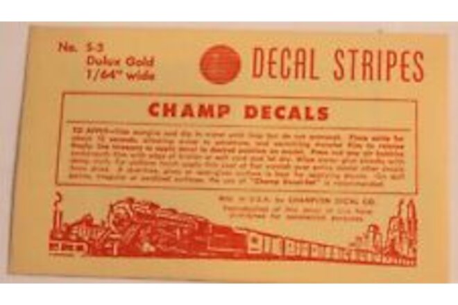 Ho Scale Decals Stripes S-3 Dulux Gold Champ Decals Model Train Accessories