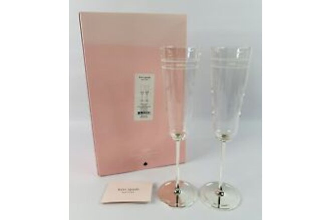 Kate Spade New York “Darling Point” Mr and Mrs Wedding Champagne Glass Set