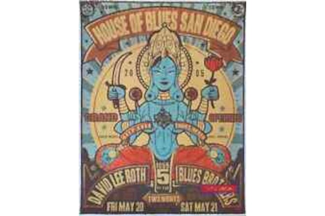 House of Blues San Diego David Lee Roth Blues Brothers Poster 22 x 28