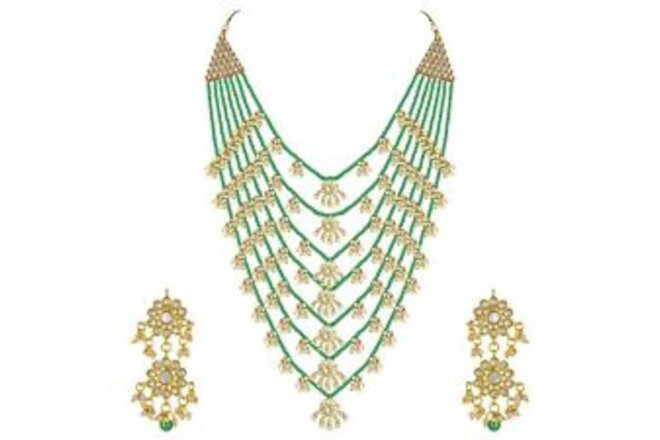 Indian Ethnic Wedding Wear Necklace Set Green