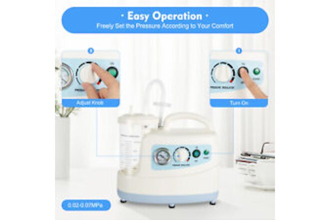 Emergency Medical Portable Aspirator Vacuum Phlegm Unit Mucus Suction Machine 🔥
