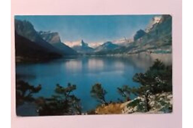 St Mary Lake Postcard Sunset  Blue Sky Glacier National Park