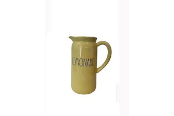 Rae Dunn LEMONADE Pitcher - Ceramic - Yellow With Black Letters New S1304