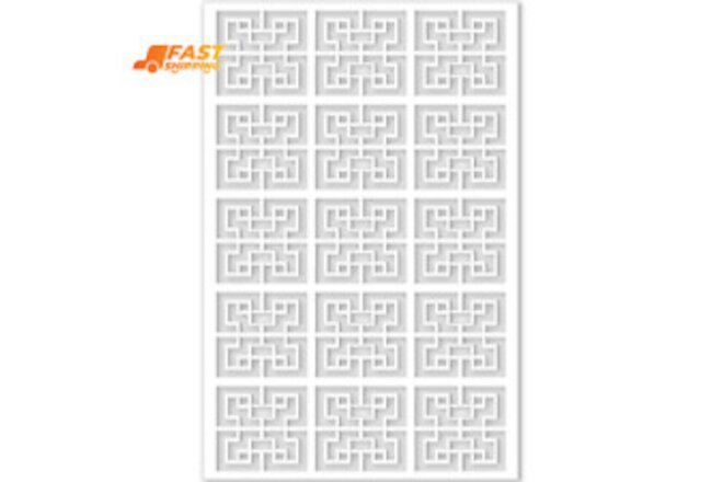 Chinese Maze 4 Ft. X 32 In. White Vinyl Decorative Screen Panel