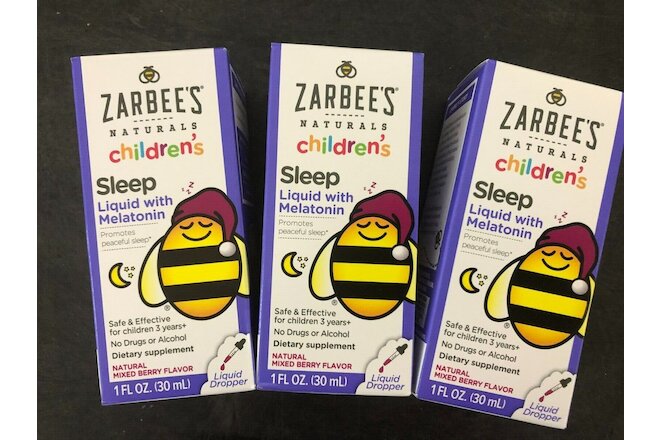 (LOT OF 3) Zarbee's Melatonin Sleep Liquid - Naturals Children's Berry Flavor