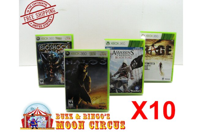 10X XBOX 360 CIB GAME - CLEAR PLASTIC PROTECTIVE BOX PROTECTOR CASE SLEEVE