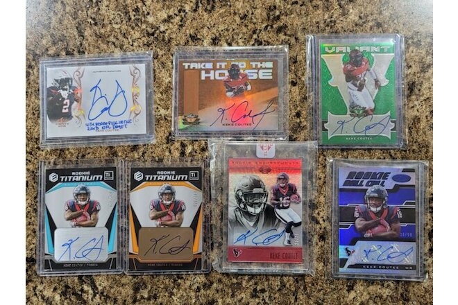 2018 Keke Coutee 8 CARD ROOKIE LOT--ALL AUTOGRAPHS--MOST ARE SERIAL #--L@@k!!!
