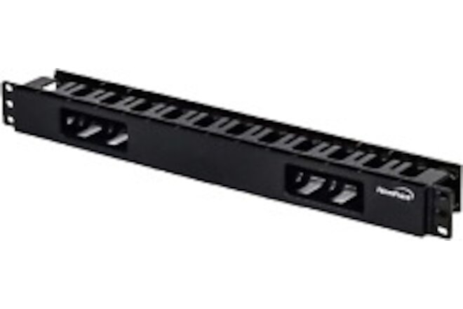 1U Horizontal 19-Inch Rack Mount Cable Management Raceway Duct Panel with Cover