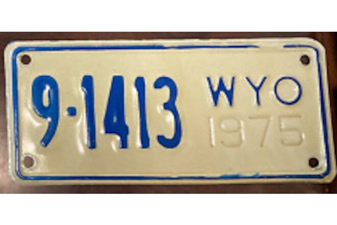 1975 Wyoming Motorcycle License Plate