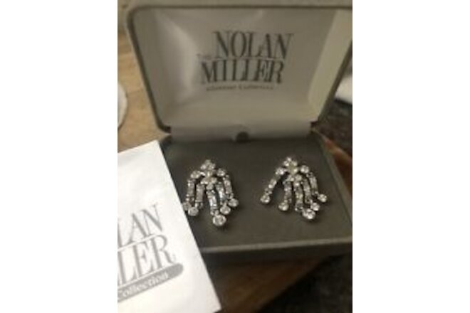 Dynasty Designer Nolan Miller Glamour Collection Earrings Clip On Simulated Gems