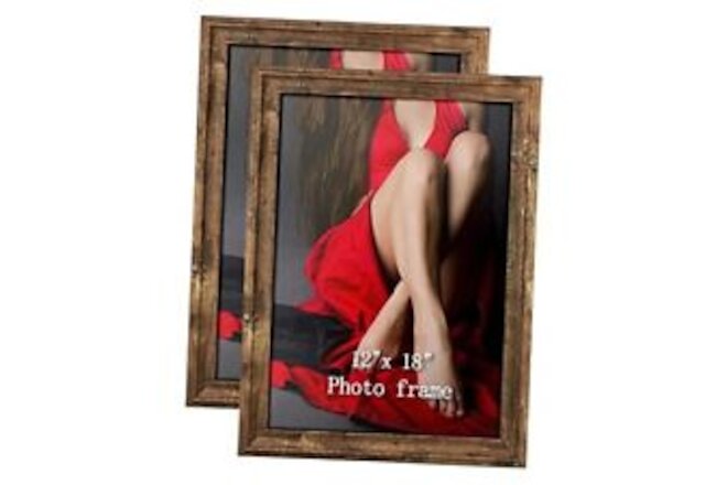 Poster Picture Frames Rustic Distressed Photo Frame 12 x 18 Set, Wall 12x18