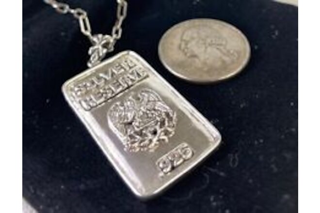 American Eagle Artisan made sterling silver Ingot pendant