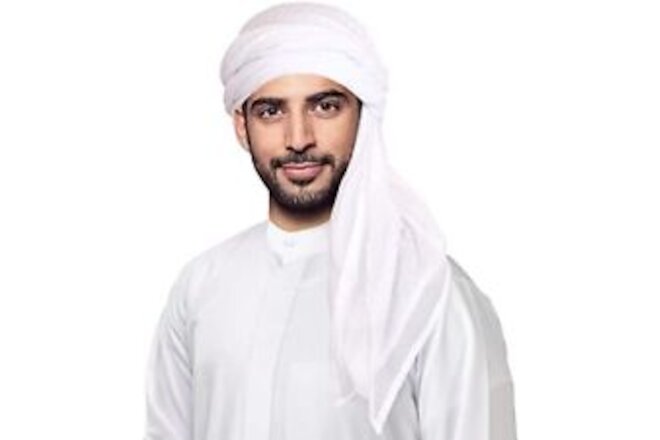 Keffiyeh Arab Head Scarf for Men Sheikh Muslim One Size White-without Headband