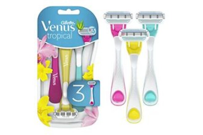 Tropical Disposable Razors for Women, 3+1 Count, Designed for a Smooth Shave,...