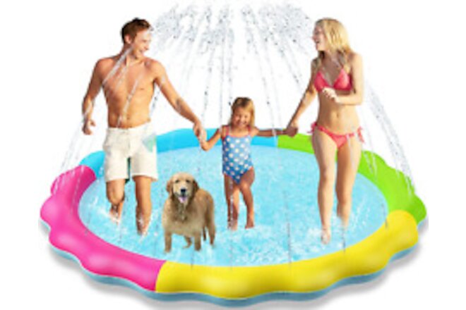 Splash Pad Sprinkler for Kids Splash Play Mat Outdoor Water Toys Inflatable S...