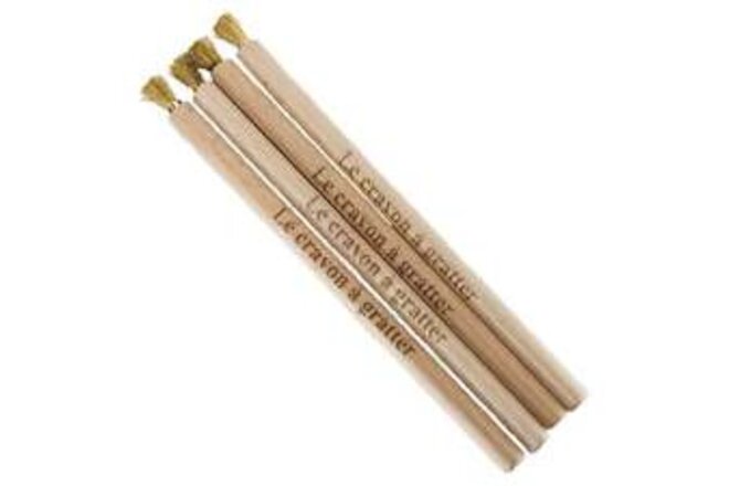 Conservator Le Crayon a Gratter Wood Pencil Brass Brush - 4 Pack