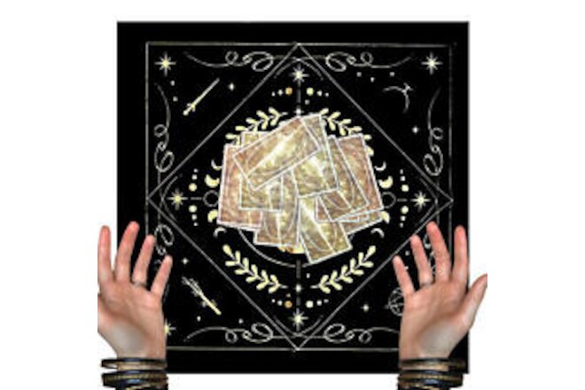 Exquisite Bronzing Velvet Tarot Cards Table Cloth Altar Tablecloth 19.29x19.29in
