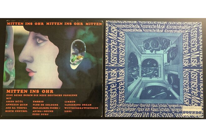 KRAUTROCK 4 LP Lot "Mitten Ins OHR(1971)&"Kosmische Musik"(1972) 2-double vinyls