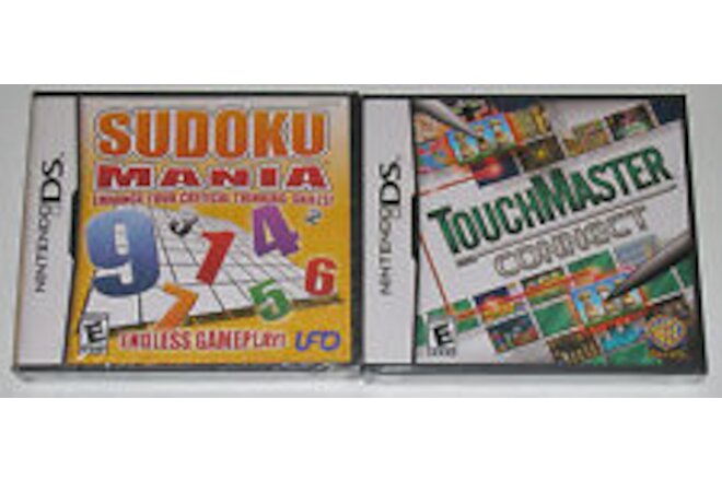 Nintendo DS Lot - TouchMaster Connect (New) Sudoku Mania (New) NDS