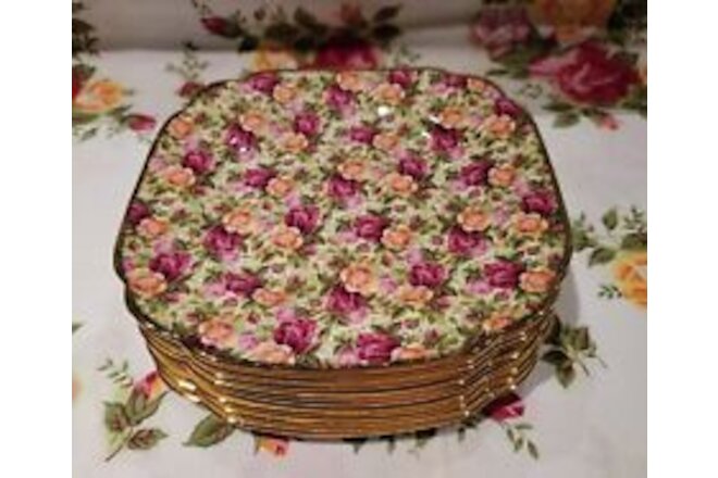 ROYAL ALBERT OLD COUNTRY ROSES 8 SQUARE CHINTZ NWT