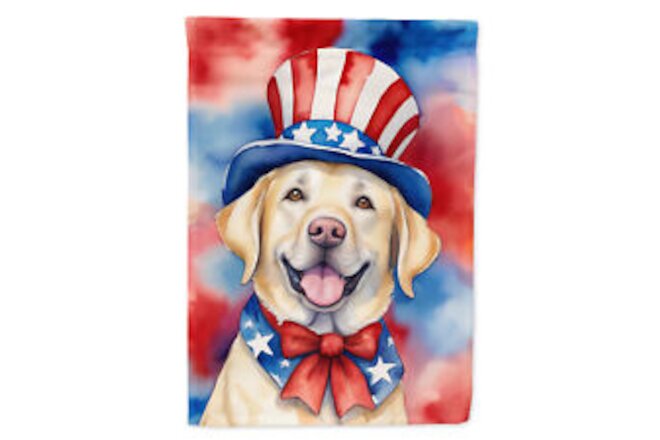 Labrador Retriever Patriotic American Flag Canvas House Size DAC5749CHF