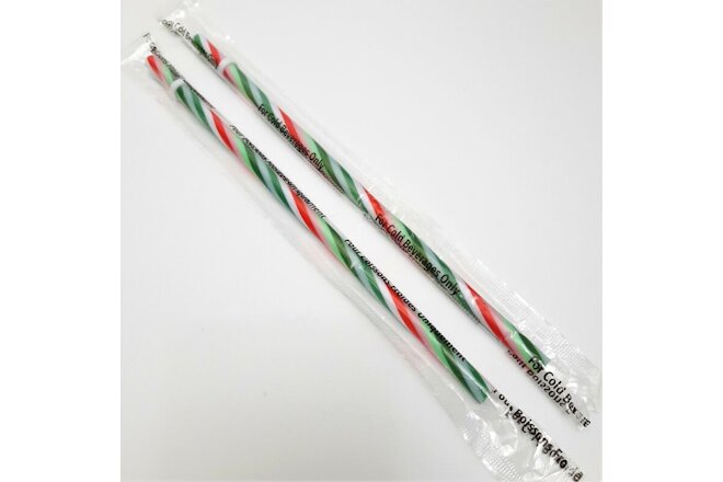 2 Starbucks Reusable Straws Candy Cane Xmas Holiday Venti Stripe Sealed Set NEW