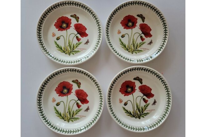 Portmeirion Botanic Garden Poppy Salad Plates 8 1/2"   Lot of 4 plates England