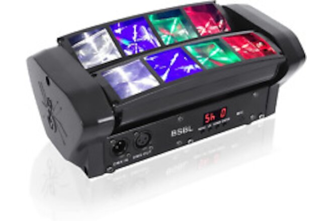 RGBW DJ Lights 8 Beam Stage Lights Club Lights with Sound Activated and DMX Movi