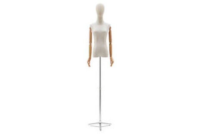Female Hanging Body Form Retail Torso Plastic Mannequin with Silver Metal Rack