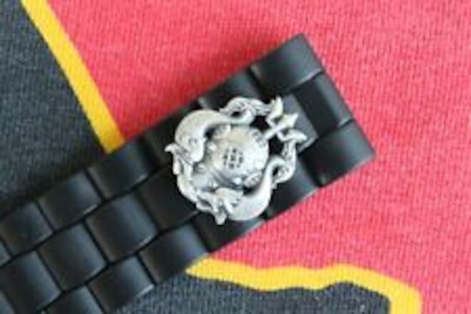 22MM MILITARY DIVER BLACK RUBBER HEAVY DUTY DEPLOYMENT WATCH BAND BUCKLE STRAP E