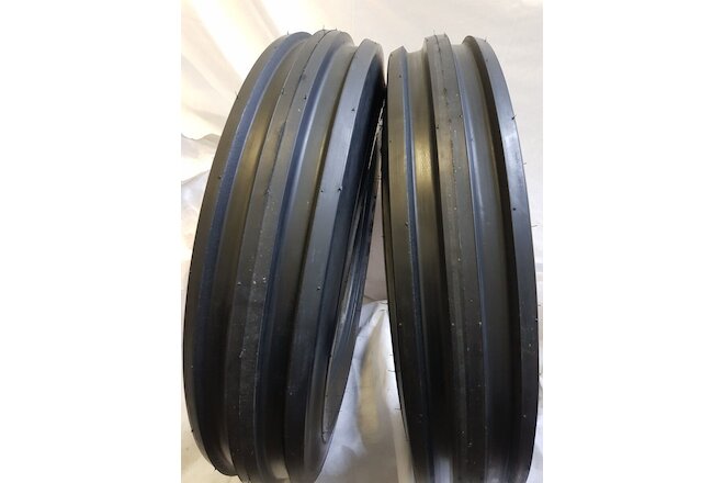 (2 TIRES + 2 TUBES) 6.50-16 8 PLY KNK35 3-Rib Farm Tractor Tires W/Tube 6.50x16