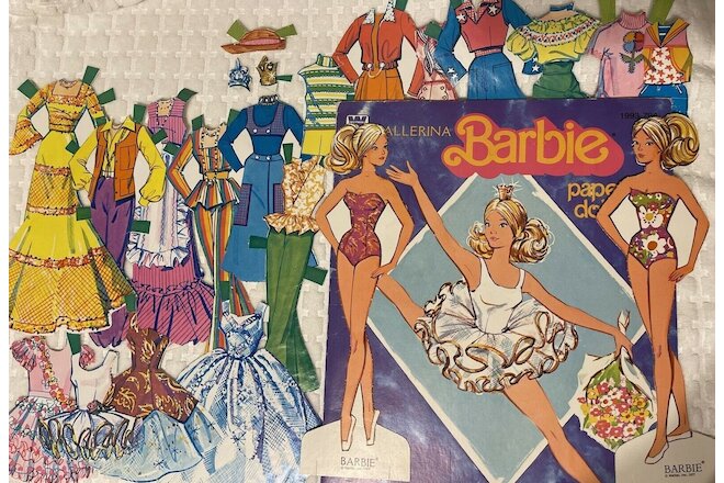 VTG 1977 Whitman Ballerina Barbie USED CUT Paper Dolls,Cover,Outfits~Incomplete?