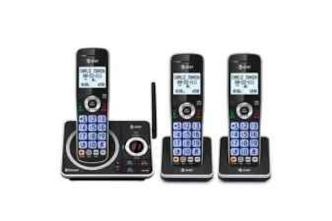 AT&T DLP7236 Cordless Phone, Smart Call Blocker, Caller ID announce, 3 Handset
