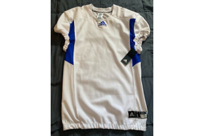 Adidas Techfit Hyped J Football Playing Jersey Size L White BLUE Polyester NEW