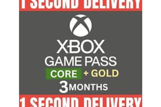 3 Months - Game Pass Core - Xbox Live Gold Membership Subscription (Single Code)