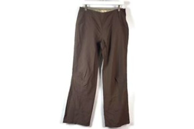 Royal Robbins Womens Brown Bootcut Flare Chino Pants Side Zip Closure Mid Rise 8