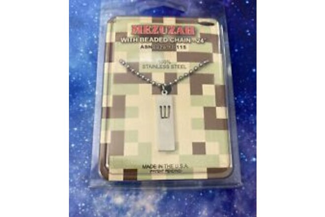 GI JEWELRY Official US Military Mezuza Pendant Necklace Stainless 24” Jewish NEW