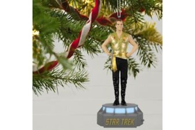 STAR TREK "Mirror, Mirror" Capt Kirk Ornament w/Light & Sound INTERACTS w/TOPPER
