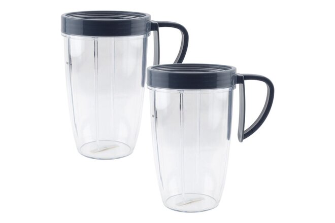 2 Pack 24 oz Tall Cups with Handled Lip Ring for NutriBullet 600W 900W NB-101
