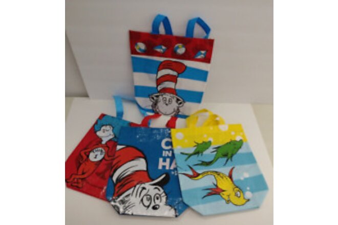 LOT Of 4 Dr Seuss Reusable Vinyl Tote Bag 10" x 11 1/2” New With No Tags